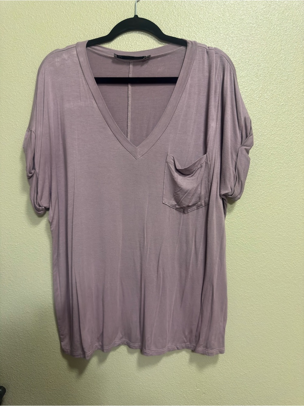 Michelle Mae Dusty Mauve V-Neck Pocket Tee